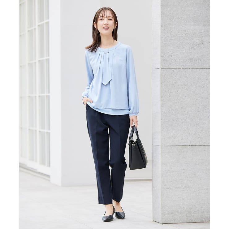 【洗える/ストレッチ】ボウタイメタルチャームブラウス | a.v.v【WOMEN】 | 詳細画像12 