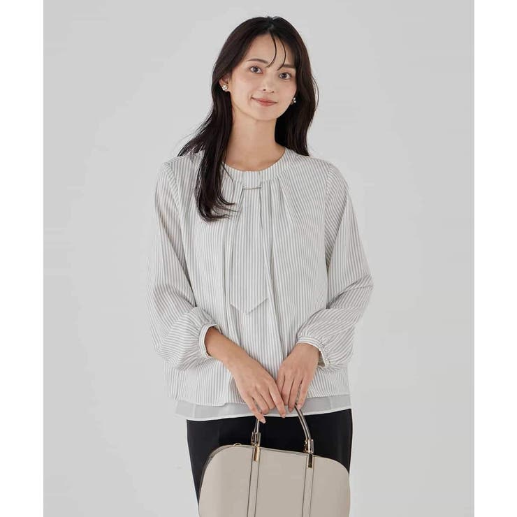 【洗える/ストレッチ】ボウタイメタルチャームブラウス | a.v.v【WOMEN】 | 詳細画像23 