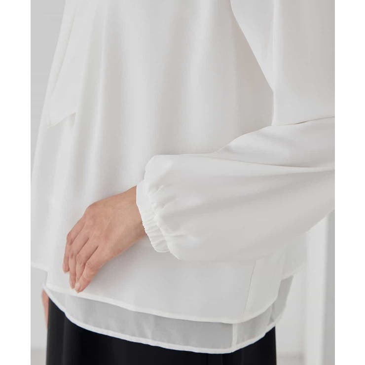 【洗える/ストレッチ】ボウタイメタルチャームブラウス | a.v.v【WOMEN】 | 詳細画像40 