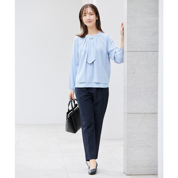 【洗える/ストレッチ】ボウタイメタルチャームブラウス | a.v.v【WOMEN】 | 詳細画像5 