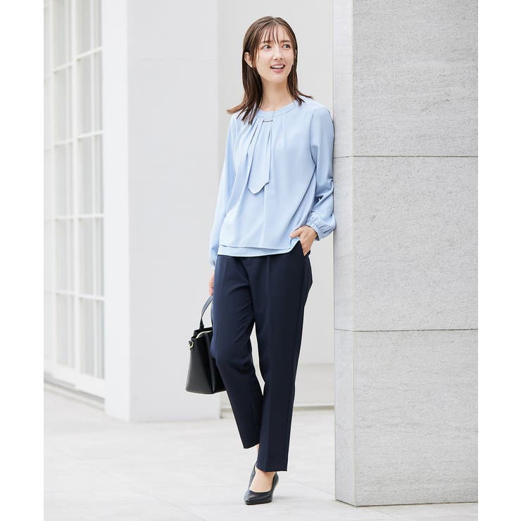 【洗える/ストレッチ】ボウタイメタルチャームブラウス | a.v.v【WOMEN】 | 詳細画像6 