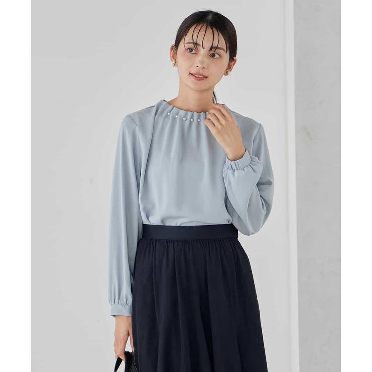 【洗える】タックネックブラウス | a.v.v【WOMEN】 | 詳細画像1 