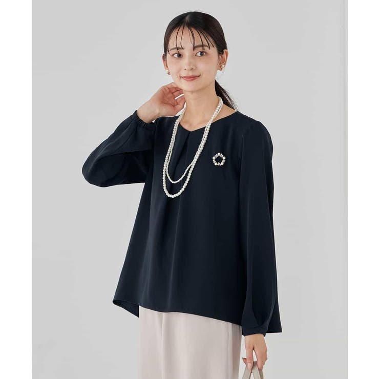 サテンバックフレアブラウス【洗える/速乾/毛玉になりにくい/イージーケア】 | a.v.v【WOMEN】 | 詳細画像2 