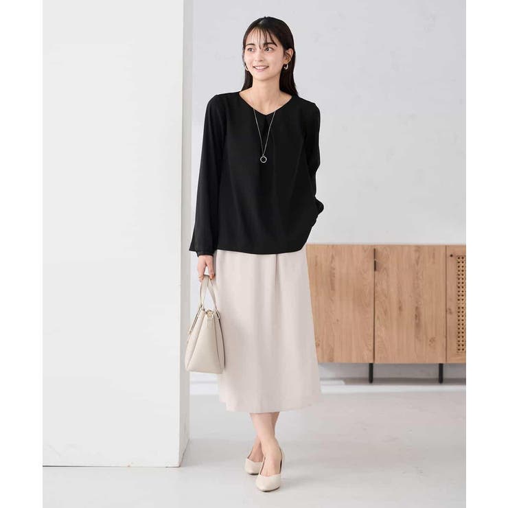 サテンバックフレアブラウス【洗える/速乾/毛玉になりにくい/イージーケア】 | a.v.v【WOMEN】 | 詳細画像26 