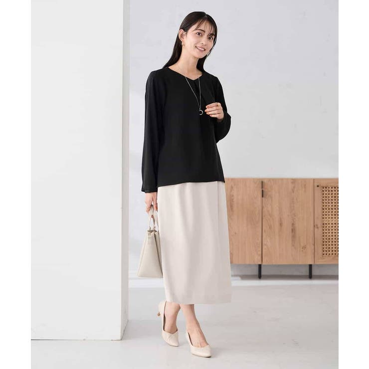 サテンバックフレアブラウス【洗える/速乾/毛玉になりにくい/イージーケア】 | a.v.v【WOMEN】 | 詳細画像27 