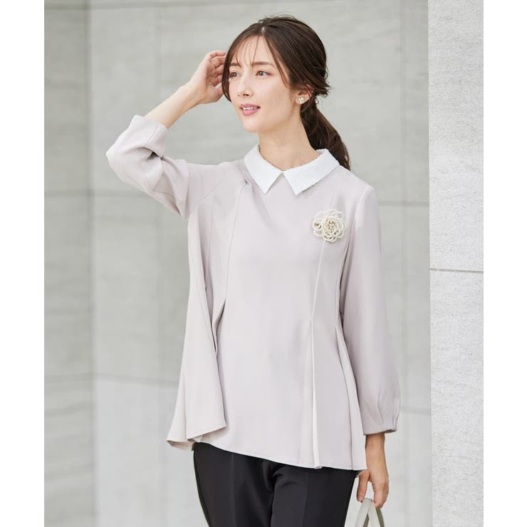 2WAYサテン襟付きペプラムブラウス | a.v.v【WOMEN】 | 詳細画像25 