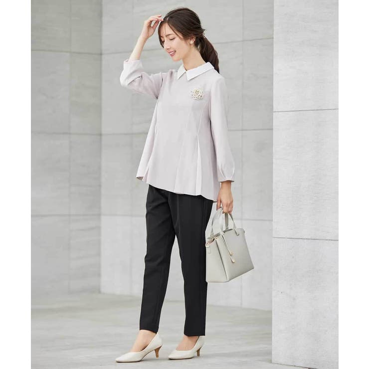 2WAYサテン襟付きペプラムブラウス | a.v.v【WOMEN】 | 詳細画像31 