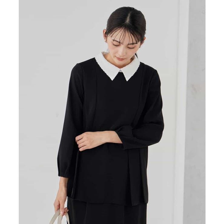 2WAYサテン襟付きペプラムブラウス | a.v.v【WOMEN】 | 詳細画像34 