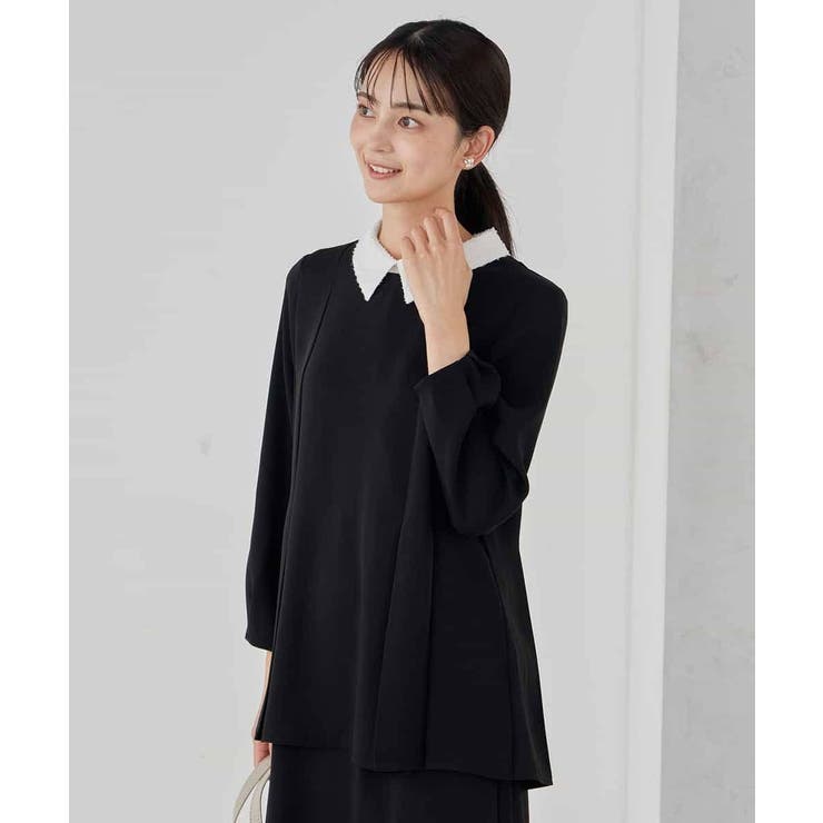 2WAYサテン襟付きペプラムブラウス | a.v.v【WOMEN】 | 詳細画像35 