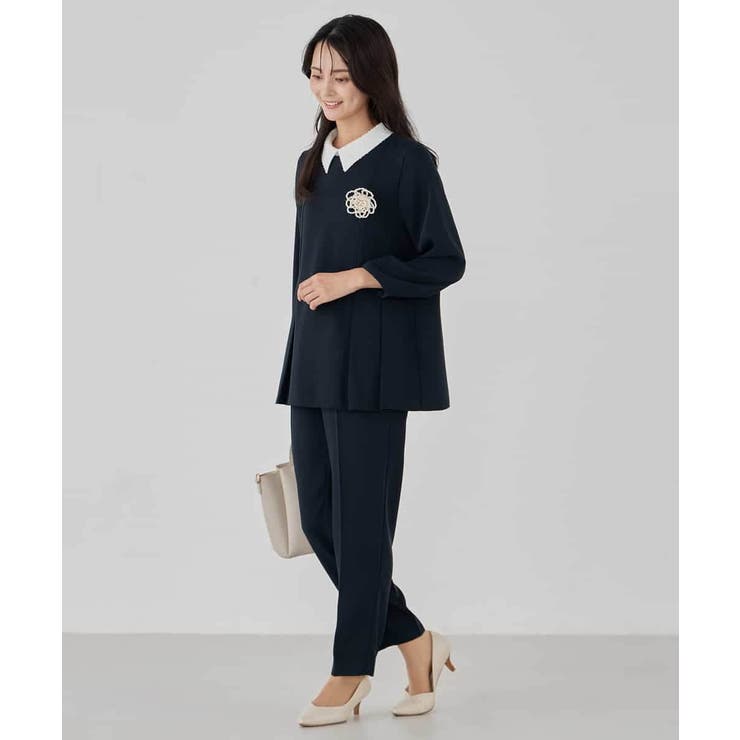 2WAYサテン襟付きペプラムブラウス | a.v.v【WOMEN】 | 詳細画像6 