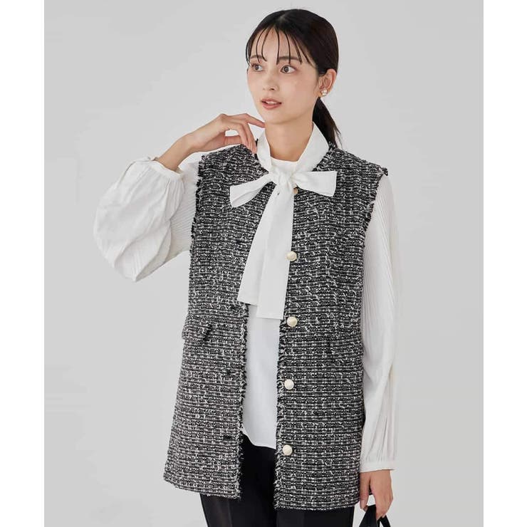 【洗える】2WAY袖プリーツボウタイブラウス | a.v.v【WOMEN】 | 詳細画像1 