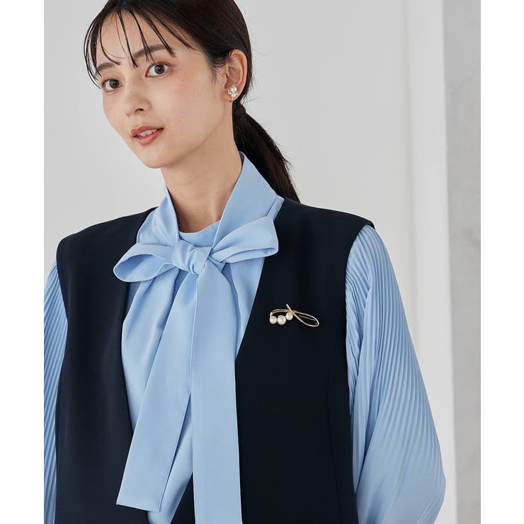 【洗える】2WAY袖プリーツボウタイブラウス | a.v.v【WOMEN】 | 詳細画像6 