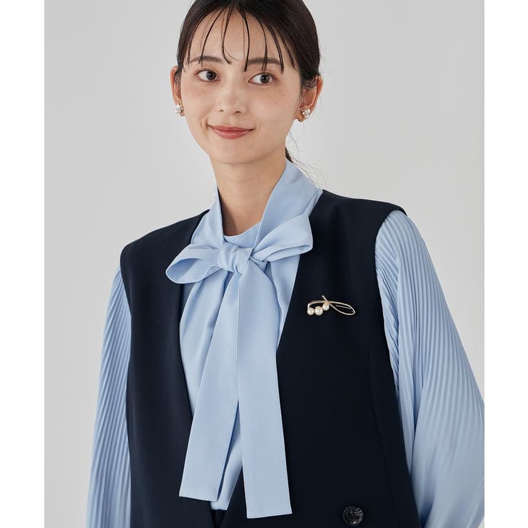 【洗える】2WAY袖プリーツボウタイブラウス | a.v.v【WOMEN】 | 詳細画像7 