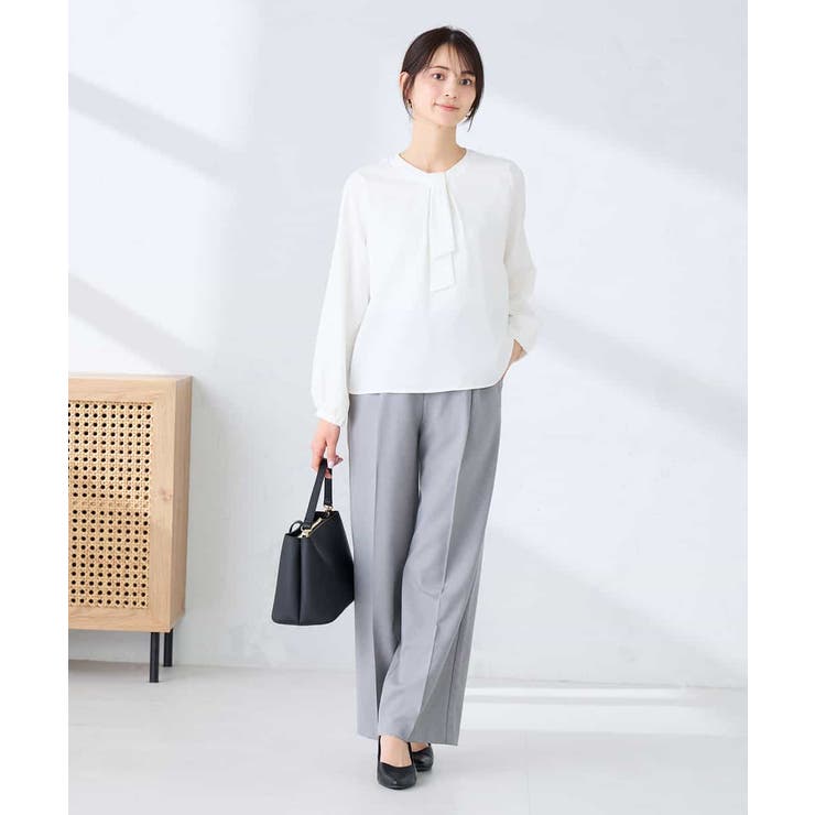 【洗える/ストレッチ】バーチャームボウタイブラウス | a.v.v【WOMEN】 | 詳細画像26 