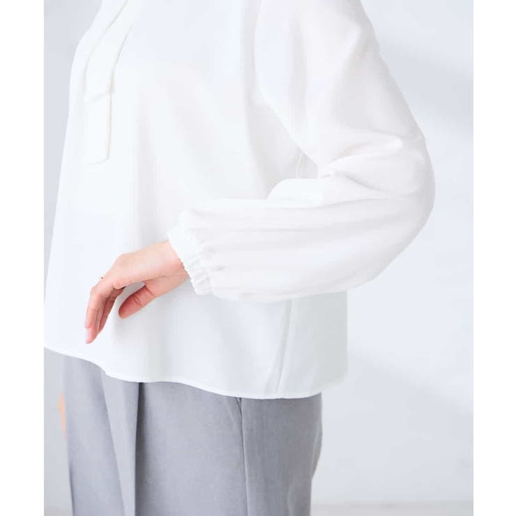 【洗える/ストレッチ】バーチャームボウタイブラウス | a.v.v【WOMEN】 | 詳細画像6 