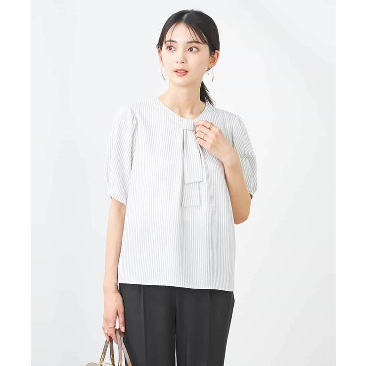 ストライプ | チャーム付きボウタイブラウス | a.v.v【WOMEN】
