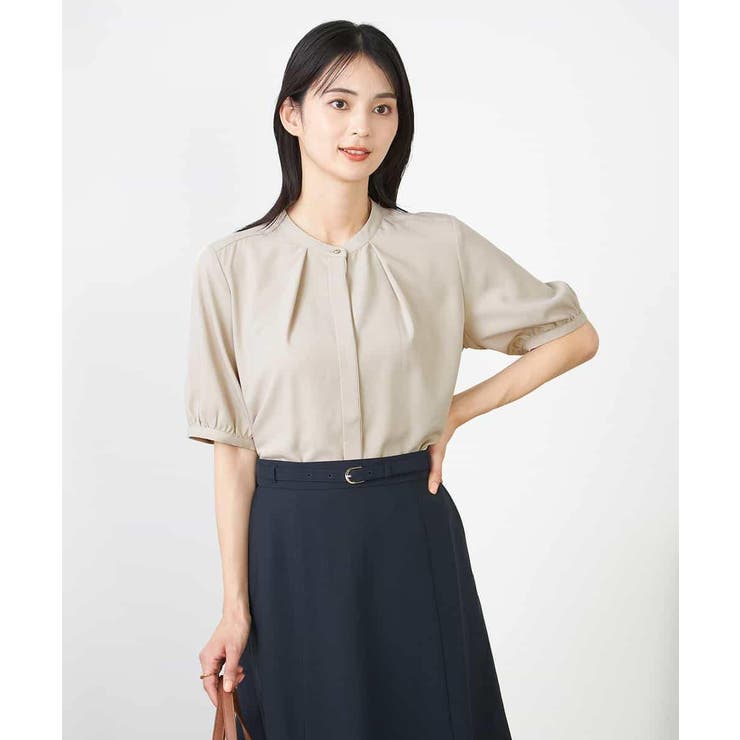 ベージュ | 配色パイピングブラウス | a.v.v【WOMEN】