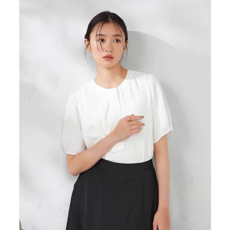 【ストレッチ/洗える】チャーム付きボウタイブラウス | a.v.v【WOMEN】 | 詳細画像11 