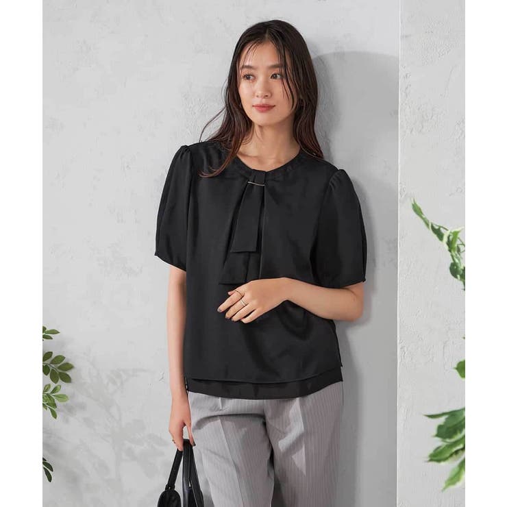 【ストレッチ/洗える】チャーム付きボウタイブラウス | a.v.v【WOMEN】 | 詳細画像19 