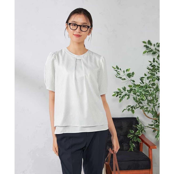 【ストレッチ/洗える】チャーム付きボウタイブラウス | a.v.v【WOMEN】 | 詳細画像2 