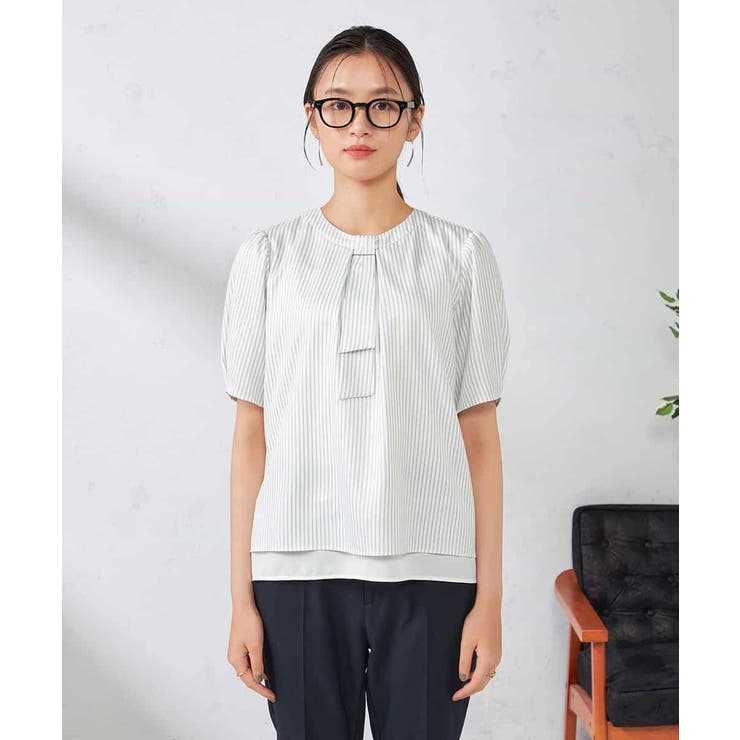 【ストレッチ/洗える】チャーム付きボウタイブラウス | a.v.v【WOMEN】 | 詳細画像23 