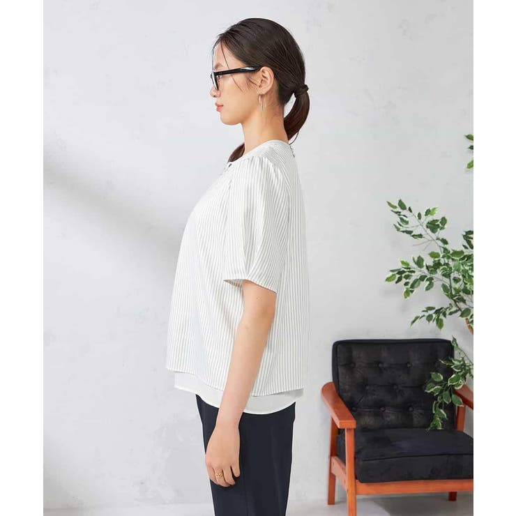 【ストレッチ/洗える】チャーム付きボウタイブラウス | a.v.v【WOMEN】 | 詳細画像24 