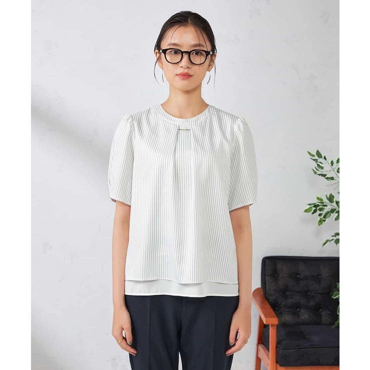 【ストレッチ/洗える】チャーム付きボウタイブラウス | a.v.v【WOMEN】 | 詳細画像30 