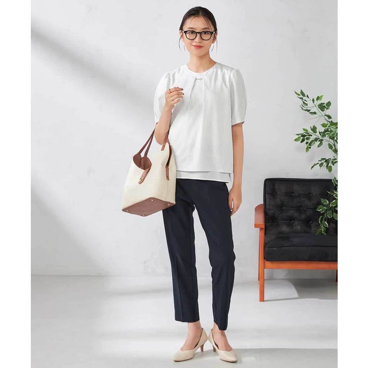 【ストレッチ/洗える】チャーム付きボウタイブラウス | a.v.v【WOMEN】 | 詳細画像9 