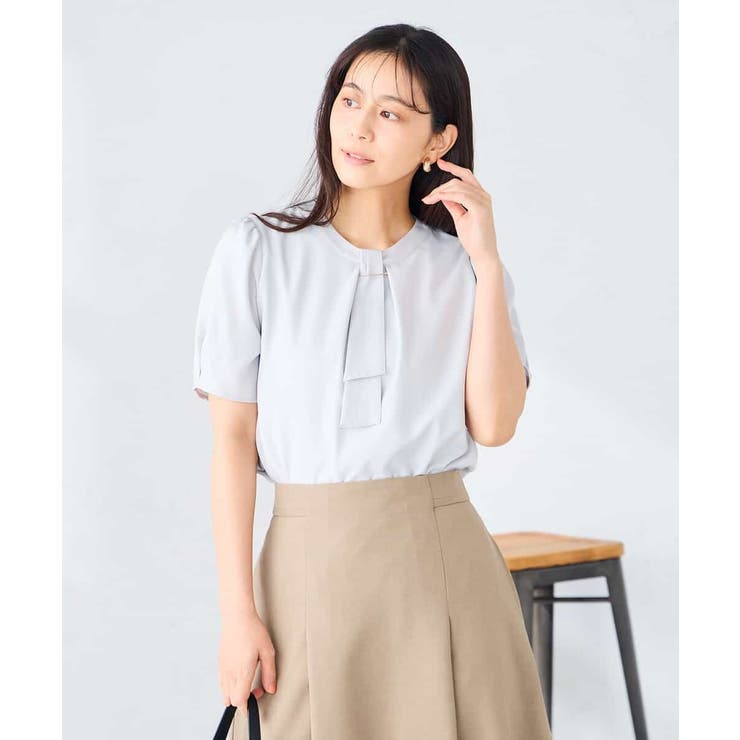 【洗える】チャーム付きボウタイブラウス | a.v.v【WOMEN】 | 詳細画像13 
