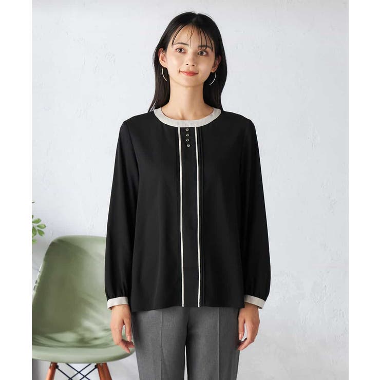 【洗える】バイカラーピンタックブラウス | a.v.v【WOMEN】 | 詳細画像16 