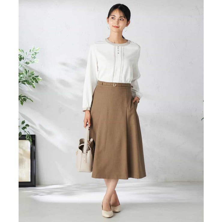 【洗える】バイカラーピンタックブラウス | a.v.v【WOMEN】 | 詳細画像4 