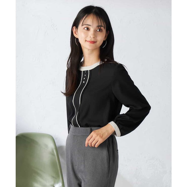 【洗える】バイカラーピンタックブラウス | a.v.v【WOMEN】 | 詳細画像9 