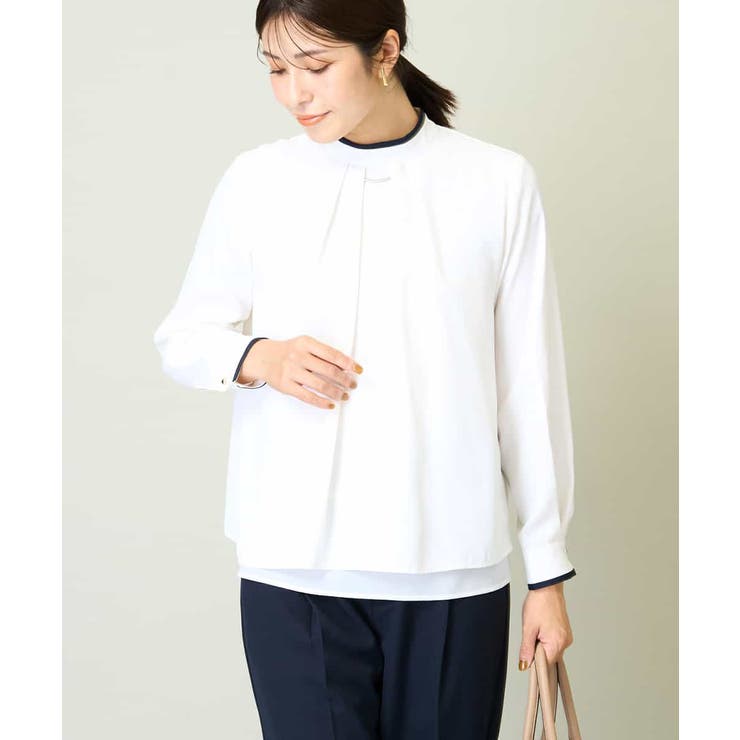 ネイビー | メタルパーツレイヤードブラウス | a.v.v【WOMEN】