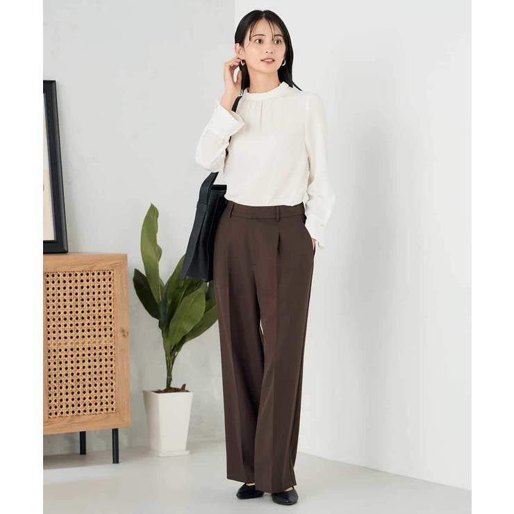 【洗える】プチハイネックギャザードビードットブラウス | a.v.v【WOMEN】 | 詳細画像18 