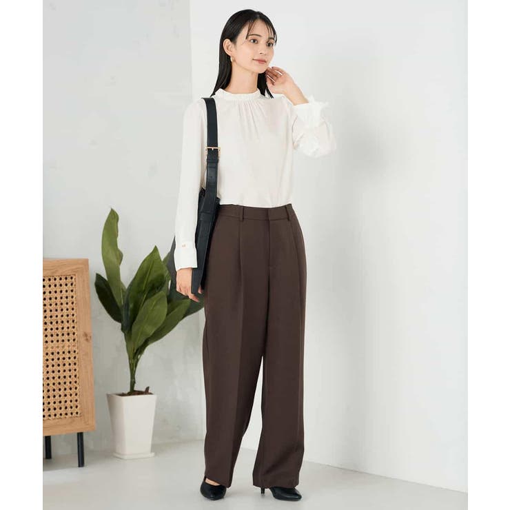 【洗える】プチハイネックギャザードビードットブラウス | a.v.v【WOMEN】 | 詳細画像21 