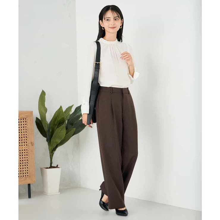 【洗える】プチハイネックギャザードビードットブラウス | a.v.v【WOMEN】 | 詳細画像22 