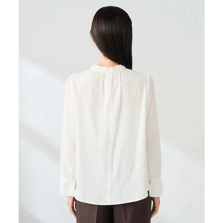 【洗える】プチハイネックギャザードビードットブラウス | a.v.v【WOMEN】 | 詳細画像31 