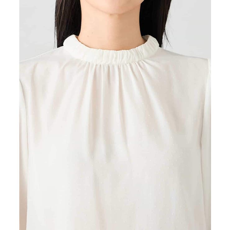 【洗える】プチハイネックギャザードビードットブラウス | a.v.v【WOMEN】 | 詳細画像32 