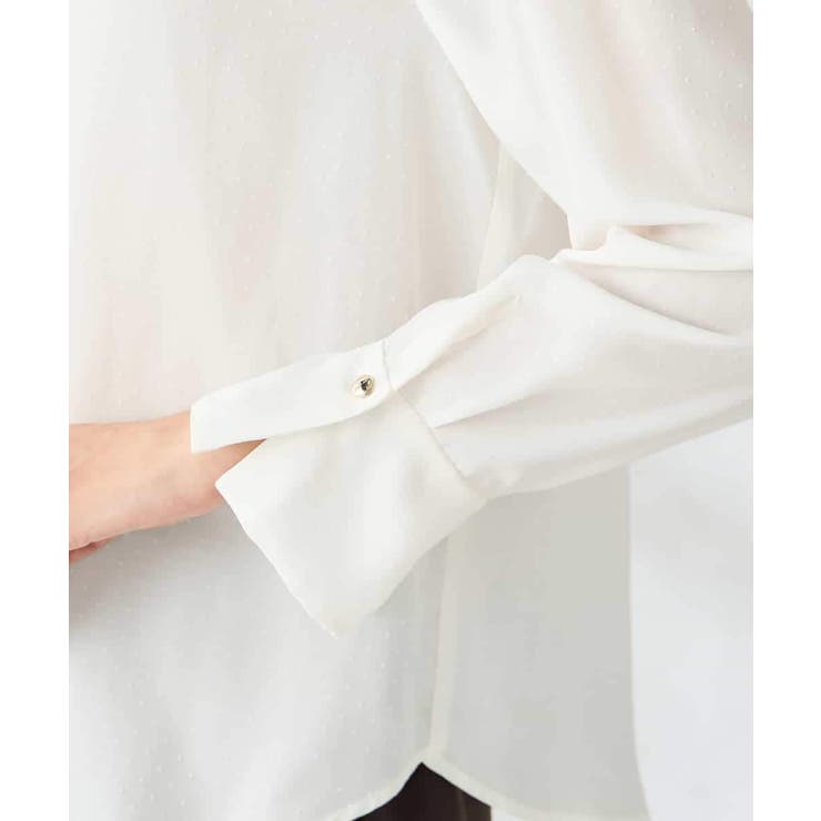 【洗える】プチハイネックギャザードビードットブラウス | a.v.v【WOMEN】 | 詳細画像34 