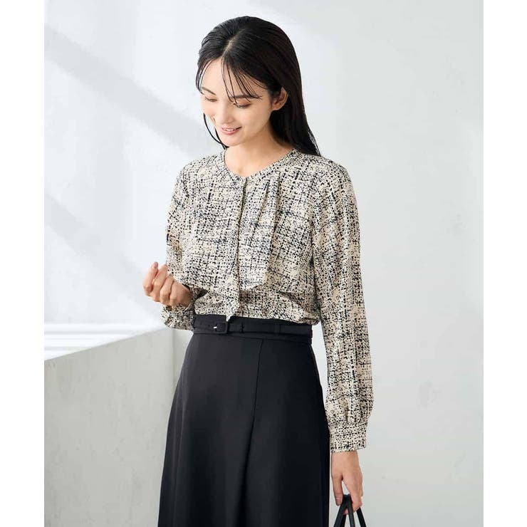 【洗える】プリントケープ風ブラウス | a.v.v【WOMEN】 | 詳細画像1 