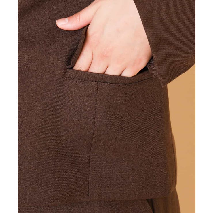 【セットアップ対応】ブラウン バーボタン付きキーネックジャケット | a.v.v【WOMEN】 | 詳細画像10