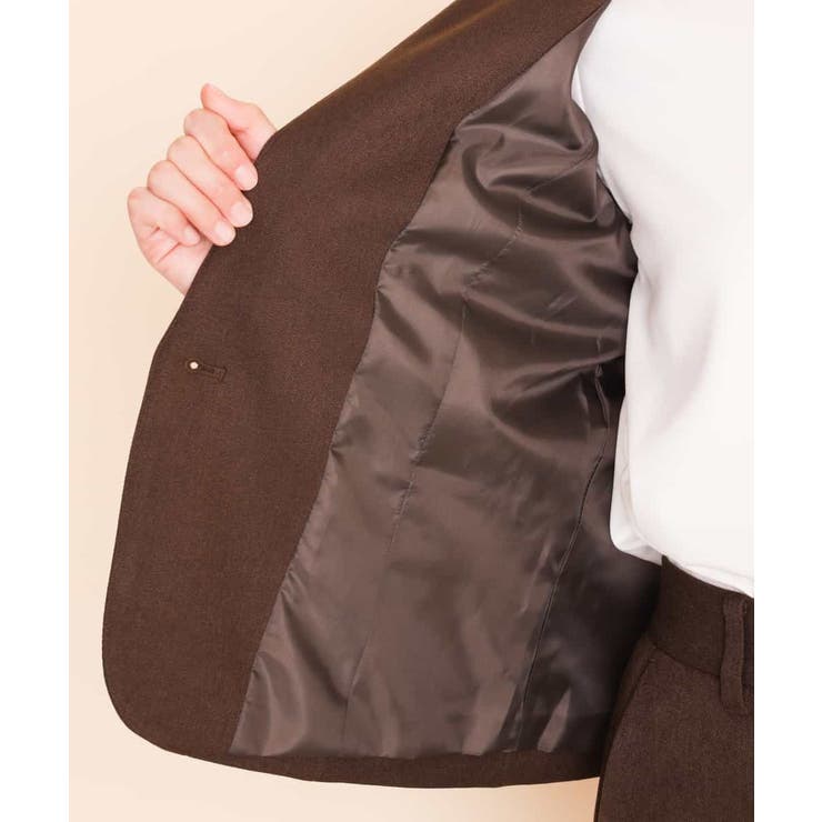 【セットアップ対応】ブラウン バーボタン付きキーネックジャケット | a.v.v【WOMEN】 | 詳細画像13