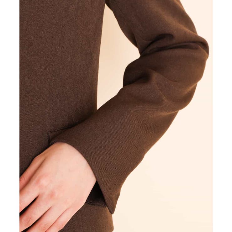 【セットアップ対応】ブラウン バーボタン付きキーネックジャケット | a.v.v【WOMEN】 | 詳細画像9