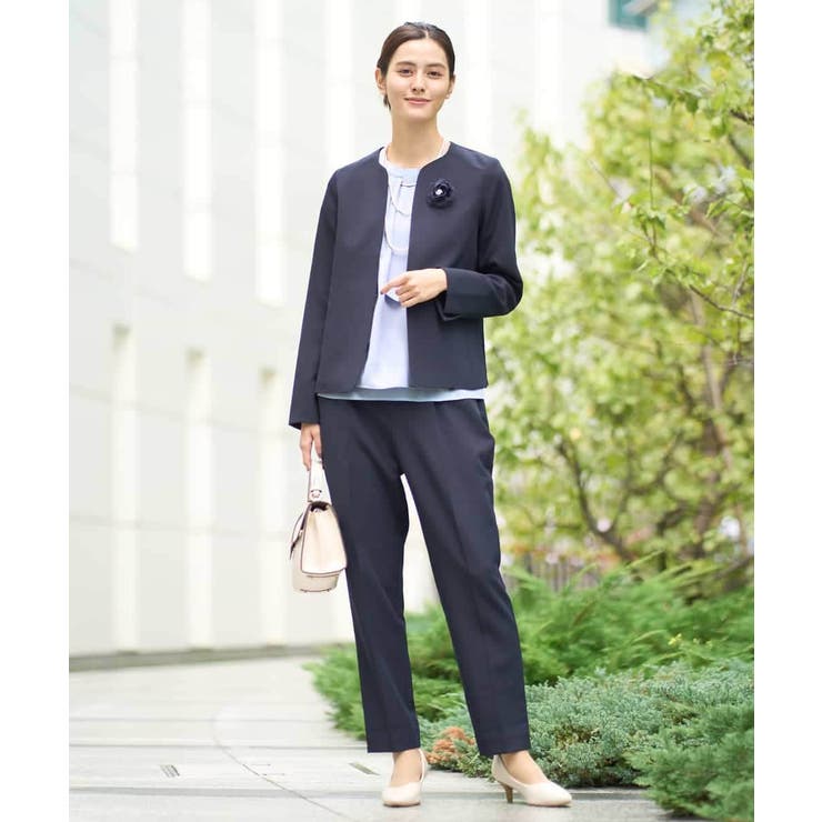 【洗える/イージーケア/ストレッチ】ダブルクロスキーネックジャケット | a.v.v【WOMEN】 | 詳細画像10 