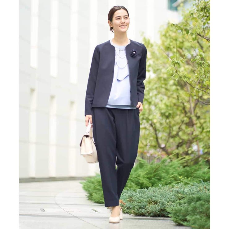 【洗える/イージーケア/ストレッチ】ダブルクロスキーネックジャケット | a.v.v【WOMEN】 | 詳細画像11 