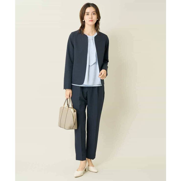 【洗える/イージーケア/ストレッチ】ダブルクロスキーネックジャケット | a.v.v【WOMEN】 | 詳細画像18 