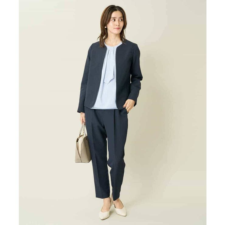 【洗える/イージーケア/ストレッチ】ダブルクロスキーネックジャケット | a.v.v【WOMEN】 | 詳細画像19 