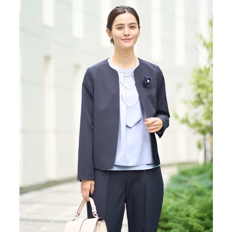 【洗える/イージーケア/ストレッチ】ダブルクロスキーネックジャケット | a.v.v【WOMEN】 | 詳細画像2 