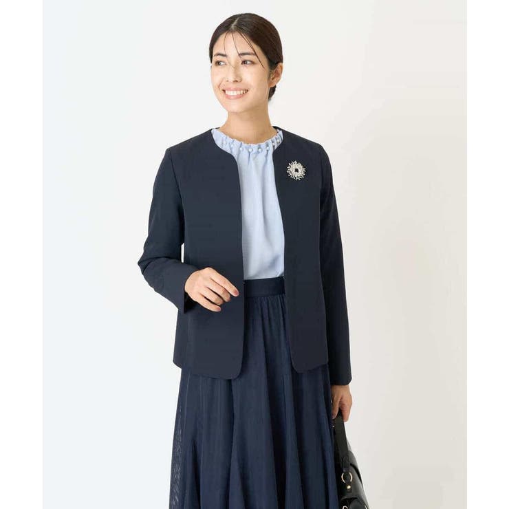 【洗える/イージーケア/ストレッチ】ダブルクロスキーネックジャケット | a.v.v【WOMEN】 | 詳細画像21 