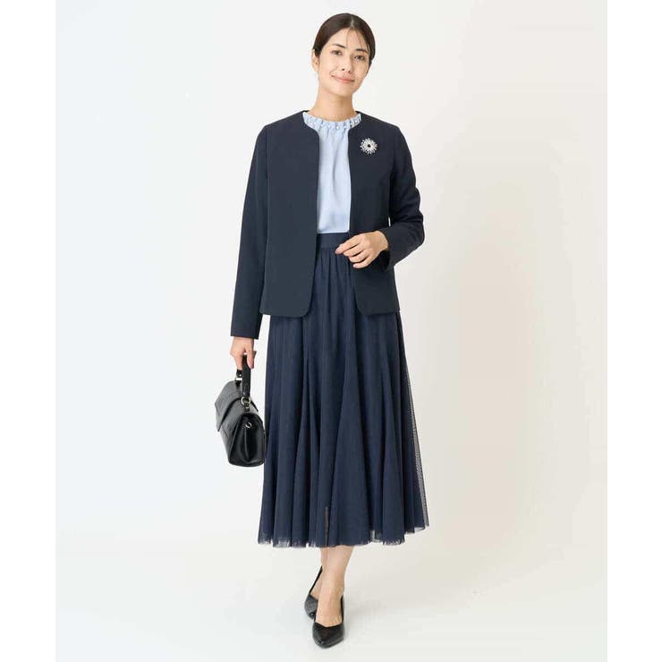 【洗える/イージーケア/ストレッチ】ダブルクロスキーネックジャケット | a.v.v【WOMEN】 | 詳細画像23 